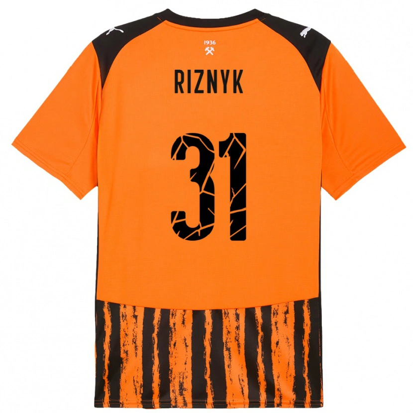 Danxen Kinderen Dmytro Riznyk #31 Oranje Zwart Thuisshirt Thuistenue 2025/26 T-Shirt
