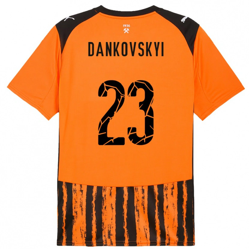 Danxen Kinderen Yegor Dankovskyi #23 Oranje Zwart Thuisshirt Thuistenue 2025/26 T-Shirt