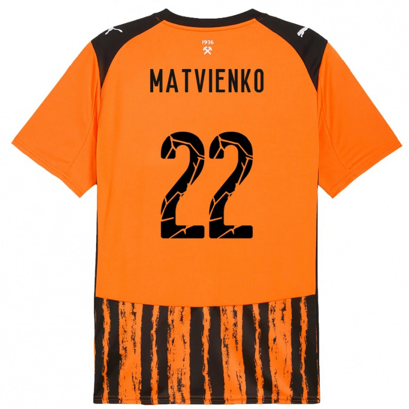 Danxen Kinderen Mykola Matvienko #22 Oranje Zwart Thuisshirt Thuistenue 2025/26 T-Shirt