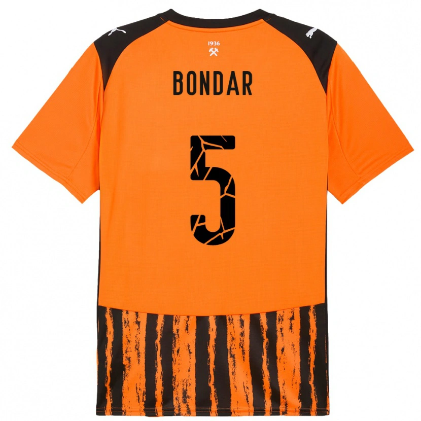 Danxen Kinderen Valeriy Bondar #5 Oranje Zwart Thuisshirt Thuistenue 2025/26 T-Shirt