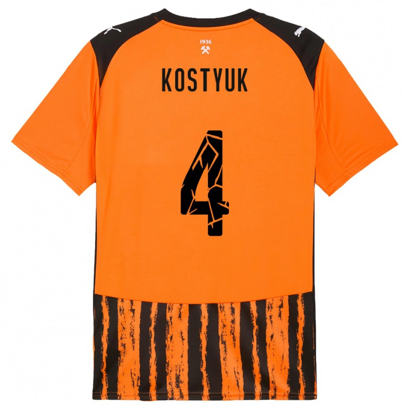 Danxen Kinderen Yegor Kostyuk #4 Oranje Zwart Thuisshirt Thuistenue 2025/26 T-Shirt