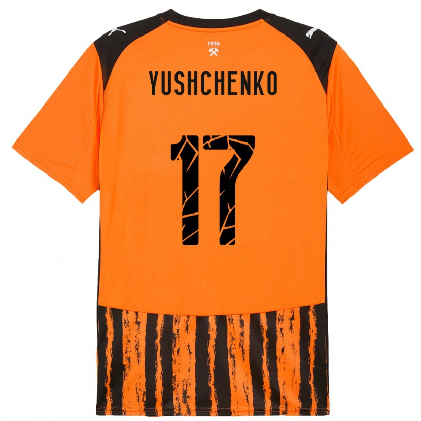 Danxen Kinderen Oleksandr Yushchenko #17 Oranje Zwart Thuisshirt Thuistenue 2025/26 T-Shirt