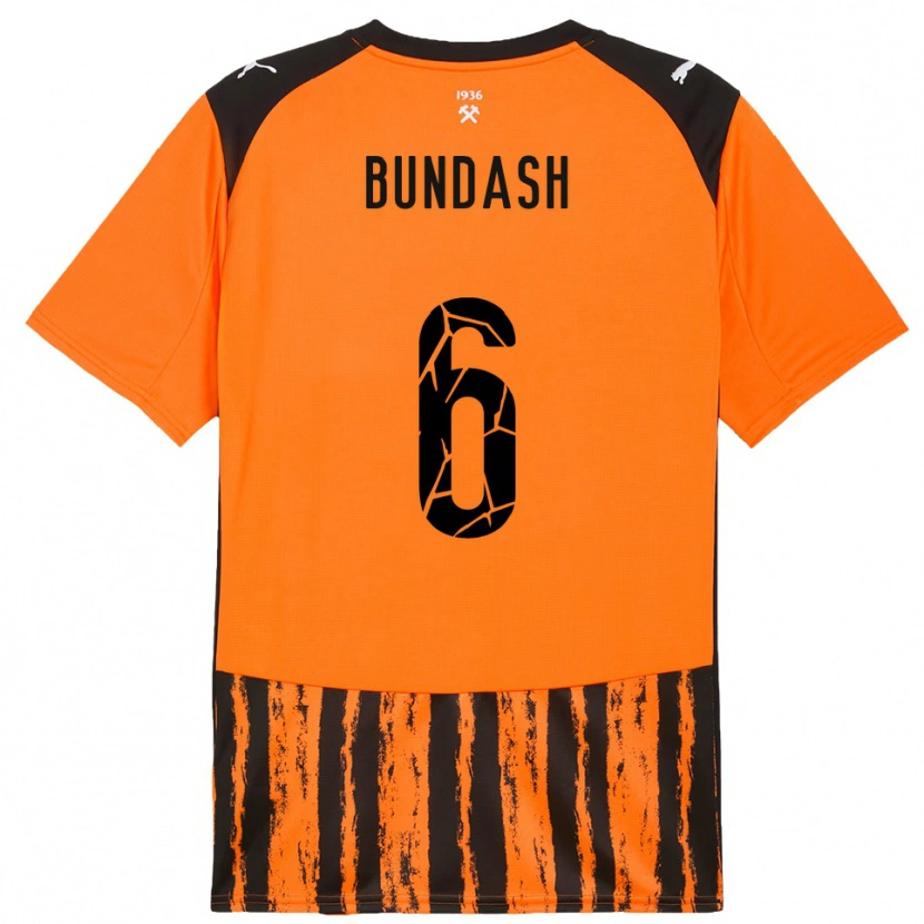 Danxen Kinderen Vasyl Bundash #6 Oranje Zwart Thuisshirt Thuistenue 2025/26 T-Shirt