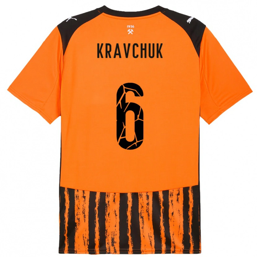 Danxen Kinderen Diana Kravchuk #6 Oranje Zwart Thuisshirt Thuistenue 2025/26 T-Shirt
