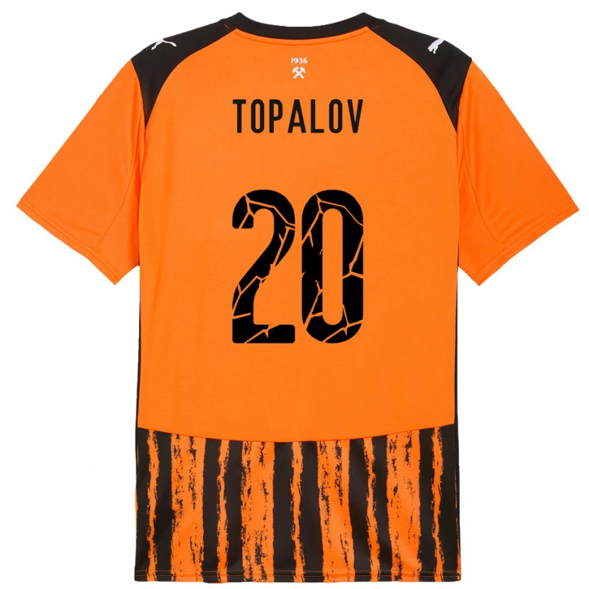 Danxen Kinderen Dmytro Topalov #20 Oranje Zwart Thuisshirt Thuistenue 2025/26 T-Shirt