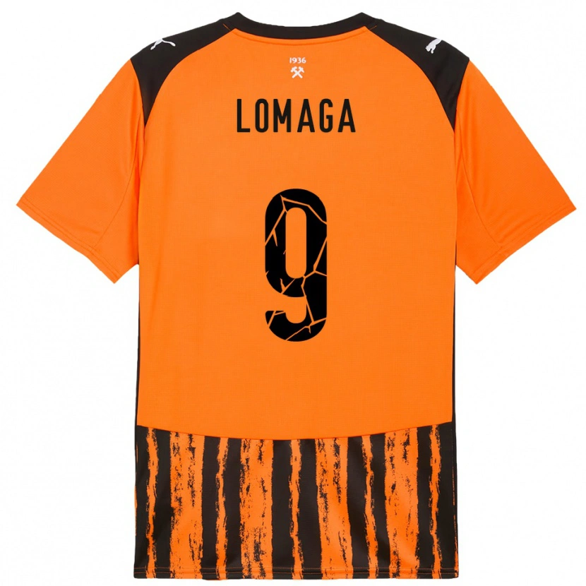 Danxen Kinderen Oleksandr Lomaga #9 Oranje Zwart Thuisshirt Thuistenue 2025/26 T-Shirt
