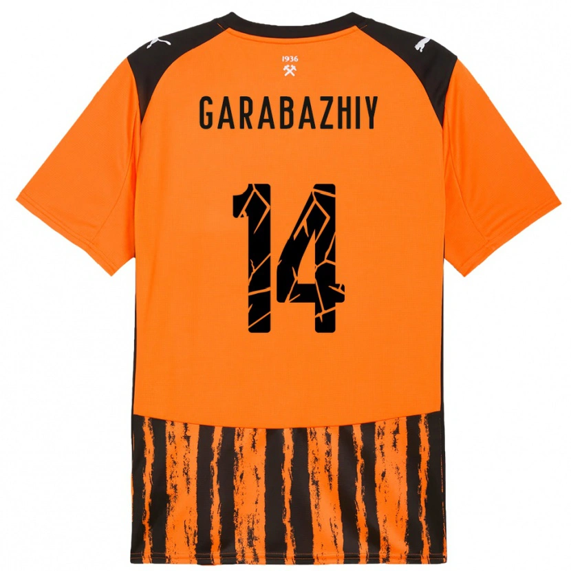 Danxen Kinderen Anton Garabazhiy #14 Oranje Zwart Thuisshirt Thuistenue 2025/26 T-Shirt