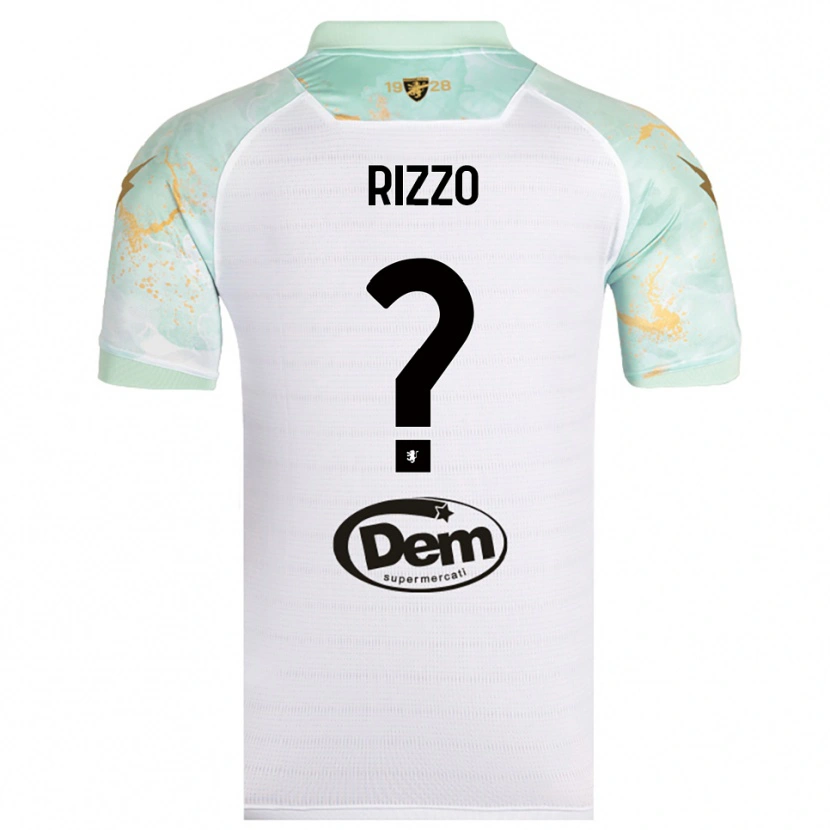 Danxen Kinderen Cristiano Rizzo #0 Wit Zwart Uitshirt Uittenue 2025/26 T-Shirt