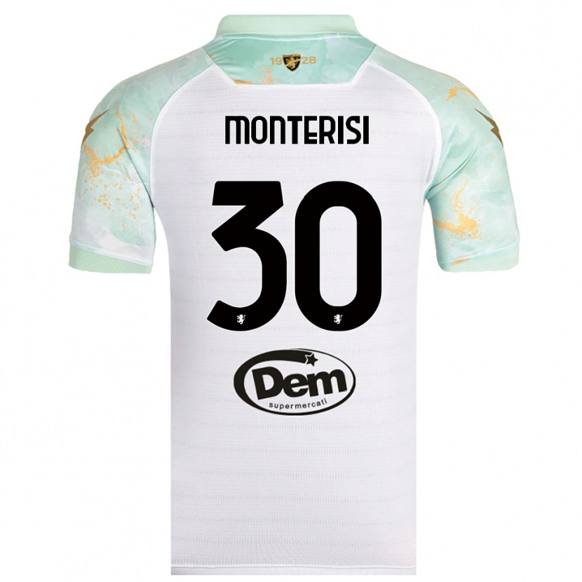 Danxen Kinderen Ilario Monterisi #30 Wit Zwart Uitshirt Uittenue 2025/26 T-Shirt