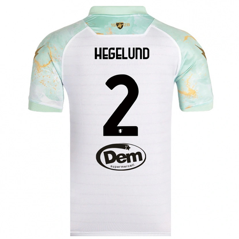 Danxen Kinderen Victor Hegelund #2 Wit Zwart Uitshirt Uittenue 2025/26 T-Shirt