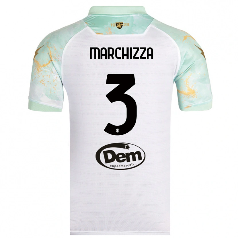 Danxen Kinderen Riccardo Marchizza #3 Wit Zwart Uitshirt Uittenue 2025/26 T-Shirt