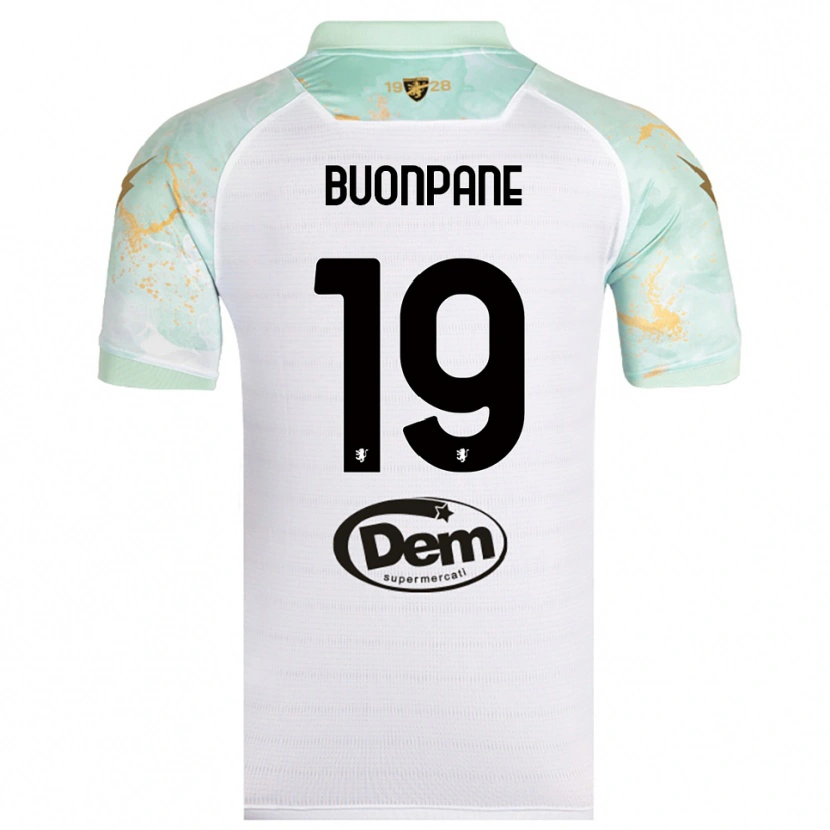 Danxen Kinderen Davide Buonpane #19 Wit Zwart Uitshirt Uittenue 2025/26 T-Shirt