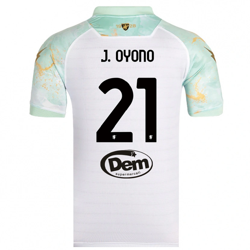 Danxen Kinderen Jérémy Oyono #21 Wit Zwart Uitshirt Uittenue 2025/26 T-Shirt