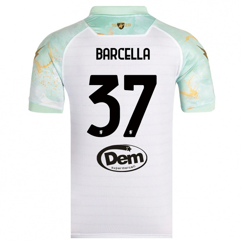 Danxen Kinderen Kevin Barcella #37 Wit Zwart Uitshirt Uittenue 2025/26 T-Shirt
