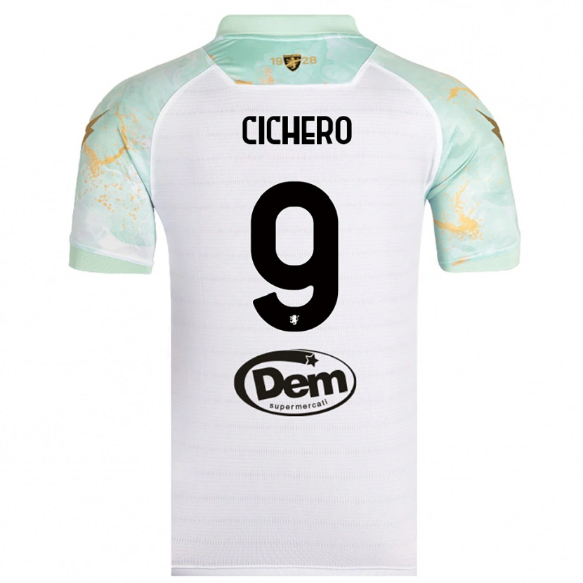 Danxen Kinderen Alejandro Cichero #9 Wit Zwart Uitshirt Uittenue 2025/26 T-Shirt
