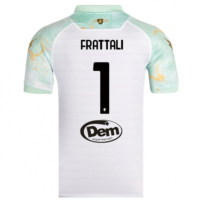 Danxen Kinderen Pierluigi Frattali #1 Wit Zwart Uitshirt Uittenue 2025/26 T-Shirt