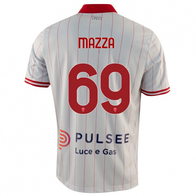 Danxen Kinderen Andrea Mazza #69 Wit Rood Blauw Uitshirt Uittenue 2025/26 T-Shirt
