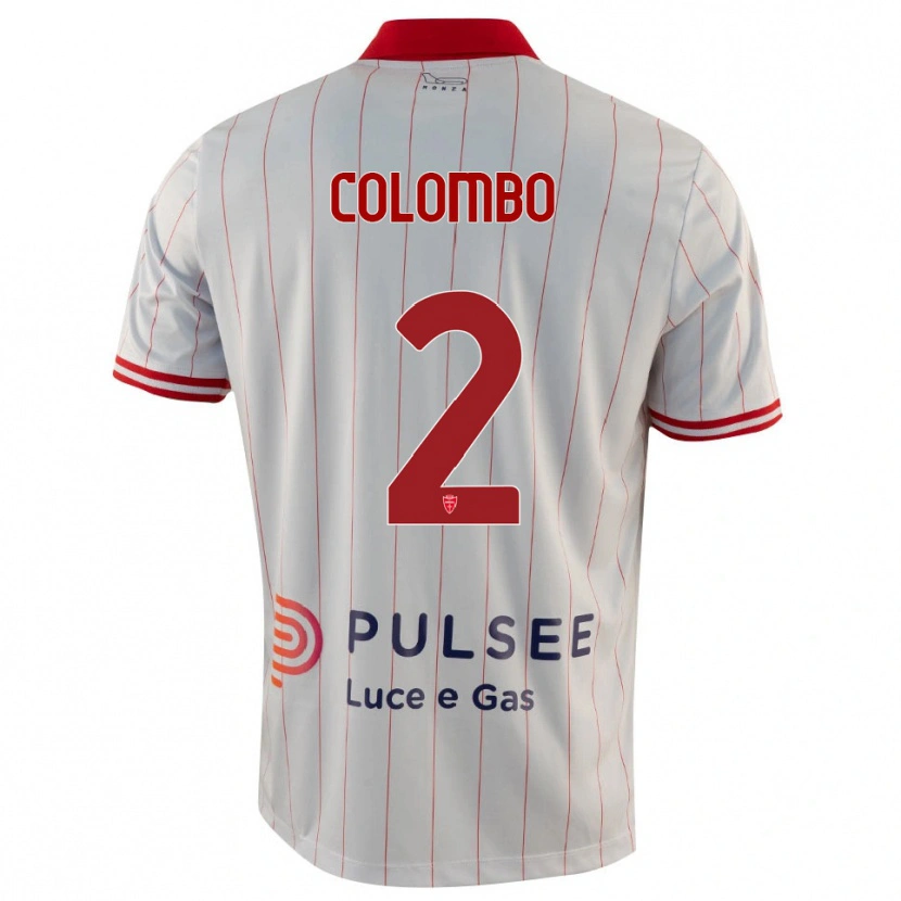 Danxen Kinderen Davide Colombo #2 Wit Rood Blauw Uitshirt Uittenue 2025/26 T-Shirt
