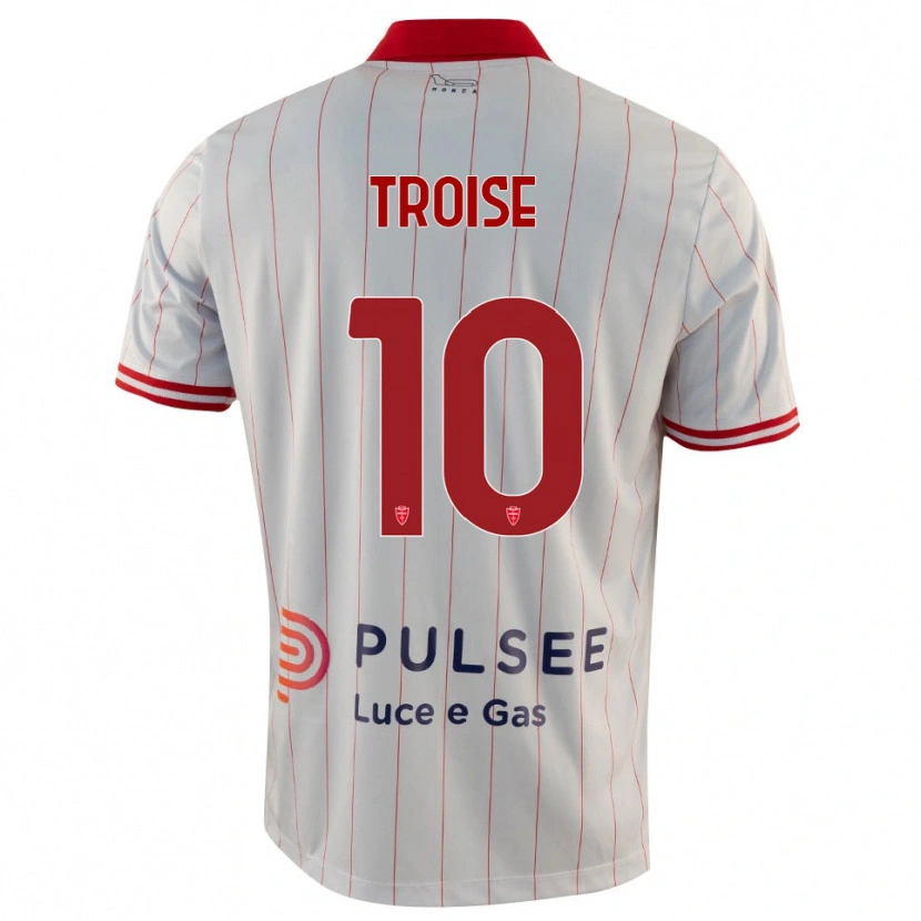 Danxen Kinderen Antonio Troise #10 Wit Rood Blauw Uitshirt Uittenue 2025/26 T-Shirt