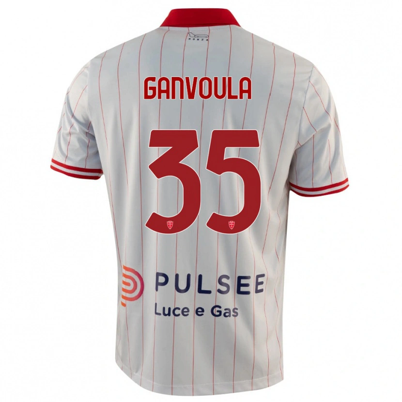 Danxen Kinderen Silvere Ganvoula #35 Wit Rood Blauw Uitshirt Uittenue 2025/26 T-Shirt