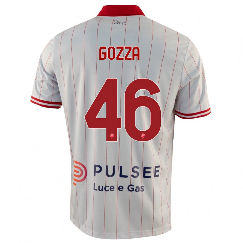 Danxen Kinderen Luca Gozza #46 Wit Rood Blauw Uitshirt Uittenue 2025/26 T-Shirt