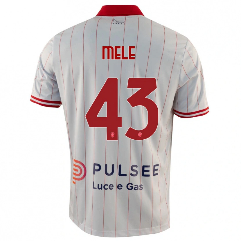 Danxen Kinderen Fabio Mele #43 Wit Rood Blauw Uitshirt Uittenue 2025/26 T-Shirt