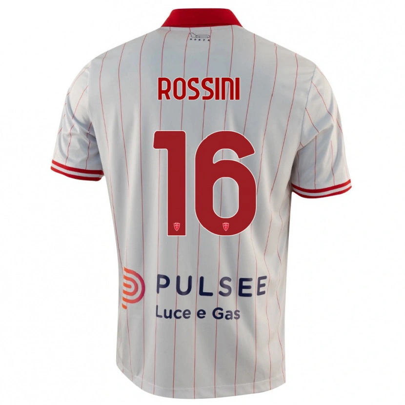 Danxen Kinderen Andrea Rossini #16 Wit Rood Blauw Uitshirt Uittenue 2025/26 T-Shirt
