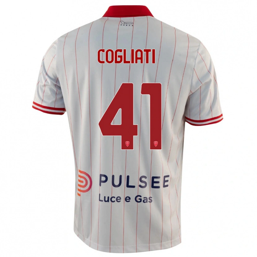 Danxen Kinderen Andrea Cogliati #41 Wit Rood Blauw Uitshirt Uittenue 2025/26 T-Shirt