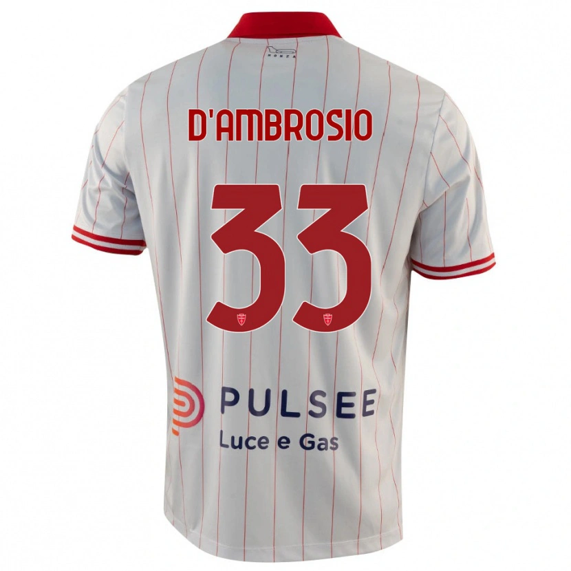 Danxen Kinderen Danilo D'ambrosio #33 Wit Rood Blauw Uitshirt Uittenue 2025/26 T-Shirt