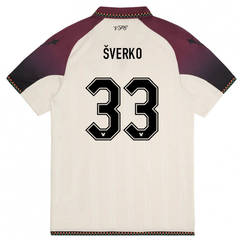 Danxen Kinderen Marin Šverko #33 Crème Bourgondië Uitshirt Uittenue 2025/26 T-Shirt