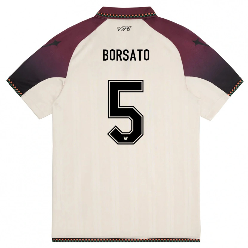 Danxen Kinderen Giulia Borsato #5 Crème Bourgondië Uitshirt Uittenue 2025/26 T-Shirt