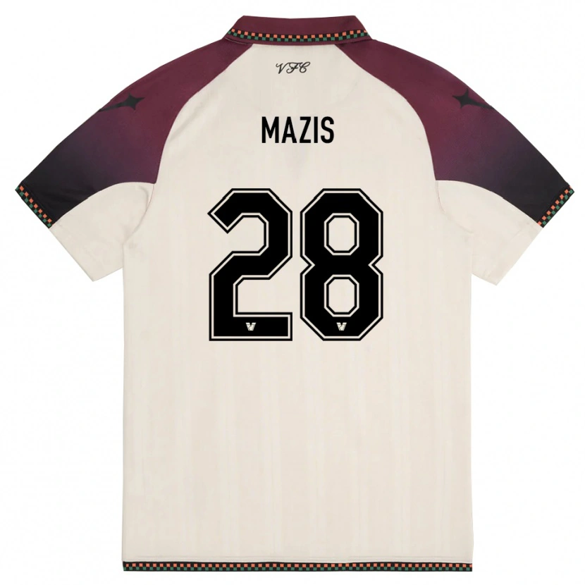 Danxen Kinderen Francesca Mazis #28 Crème Bourgondië Uitshirt Uittenue 2025/26 T-Shirt