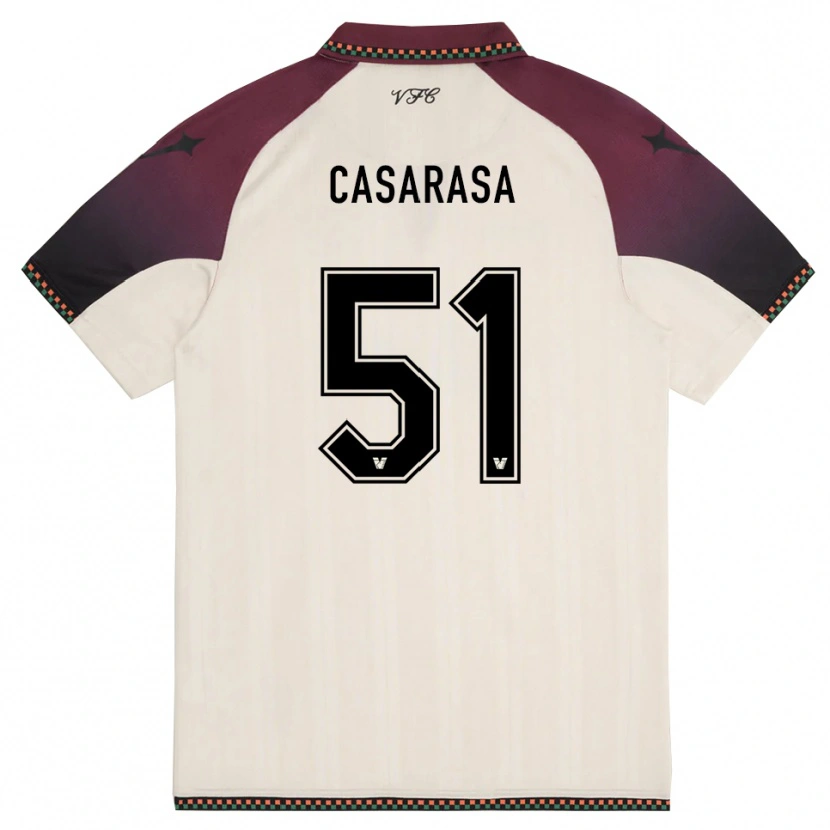 Danxen Kinderen Asia Casarasa #51 Crème Bourgondië Uitshirt Uittenue 2025/26 T-Shirt