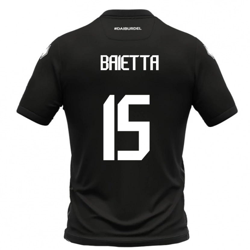 Danxen Kinderen Pietro Baietta #15 Zwart Wit Uitshirt Uittenue 2025/26 T-Shirt
