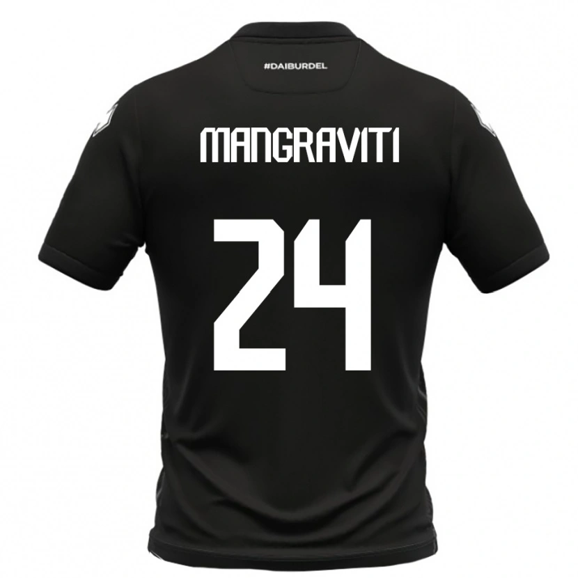 Danxen Kinderen Massimiliano Mangraviti #24 Zwart Wit Uitshirt Uittenue 2025/26 T-Shirt