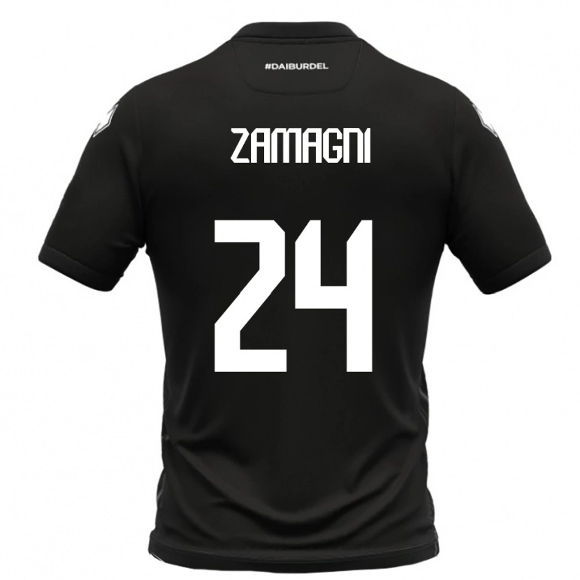 Danxen Kinderen Davide Zamagni #24 Zwart Wit Uitshirt Uittenue 2025/26 T-Shirt