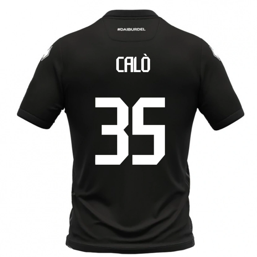 Danxen Kinderen Giacomo Calò #35 Zwart Wit Uitshirt Uittenue 2025/26 T-Shirt