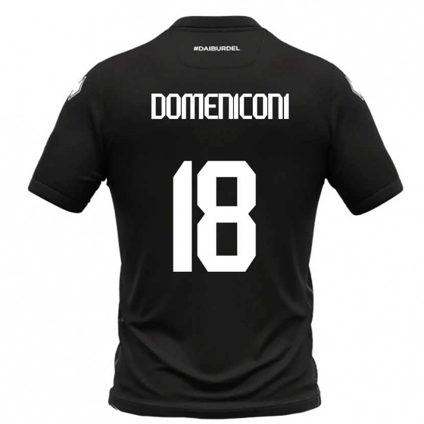 Danxen Kinderen Riccardo Domeniconi #18 Zwart Wit Uitshirt Uittenue 2025/26 T-Shirt