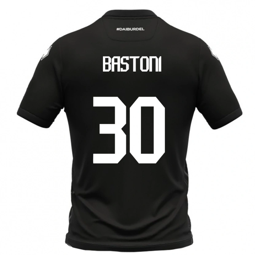 Danxen Kinderen Simone Bastoni #30 Zwart Wit Uitshirt Uittenue 2025/26 T-Shirt