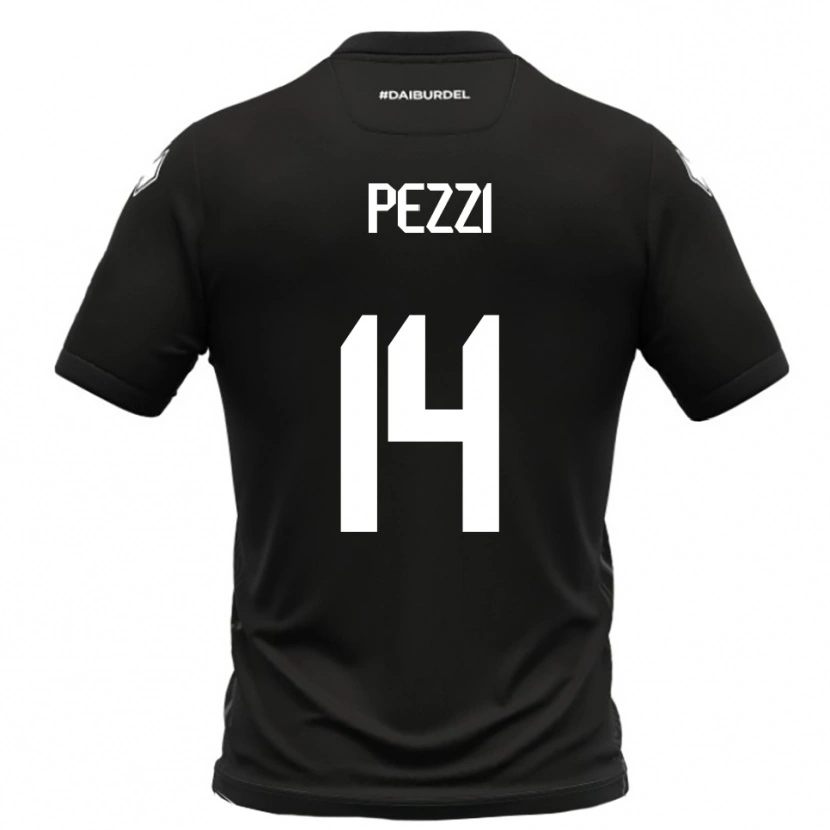 Danxen Kinderen Alessandro Pezzi #14 Zwart Wit Uitshirt Uittenue 2025/26 T-Shirt