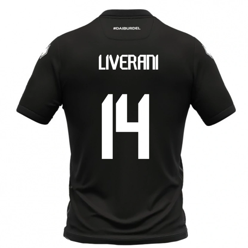 Danxen Kinderen Vittorio Liverani #14 Zwart Wit Uitshirt Uittenue 2025/26 T-Shirt
