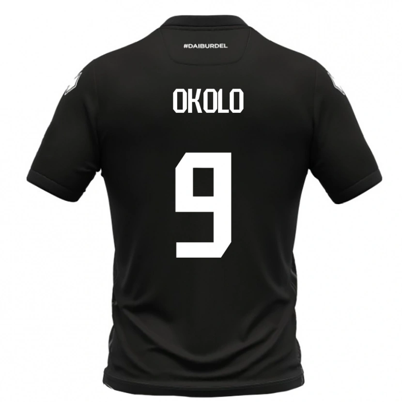 Danxen Kinderen Daniel Okolo #9 Zwart Wit Uitshirt Uittenue 2025/26 T-Shirt