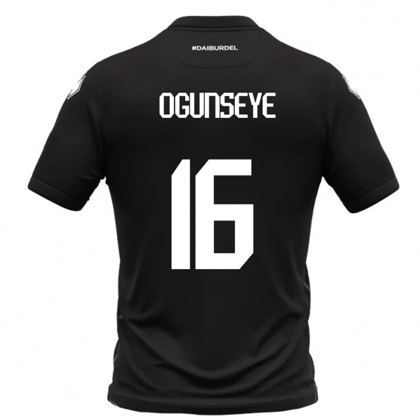 Danxen Kinderen Roberto Ogunseye #16 Zwart Wit Uitshirt Uittenue 2025/26 T-Shirt