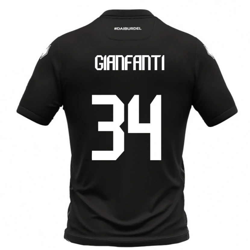 Danxen Kinderen Simone Gianfanti #34 Zwart Wit Uitshirt Uittenue 2025/26 T-Shirt