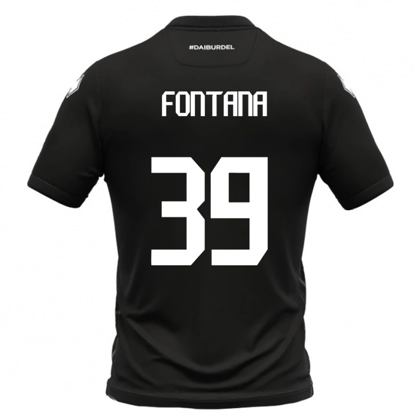 Danxen Kinderen Niccolò Fontana #39 Zwart Wit Uitshirt Uittenue 2025/26 T-Shirt