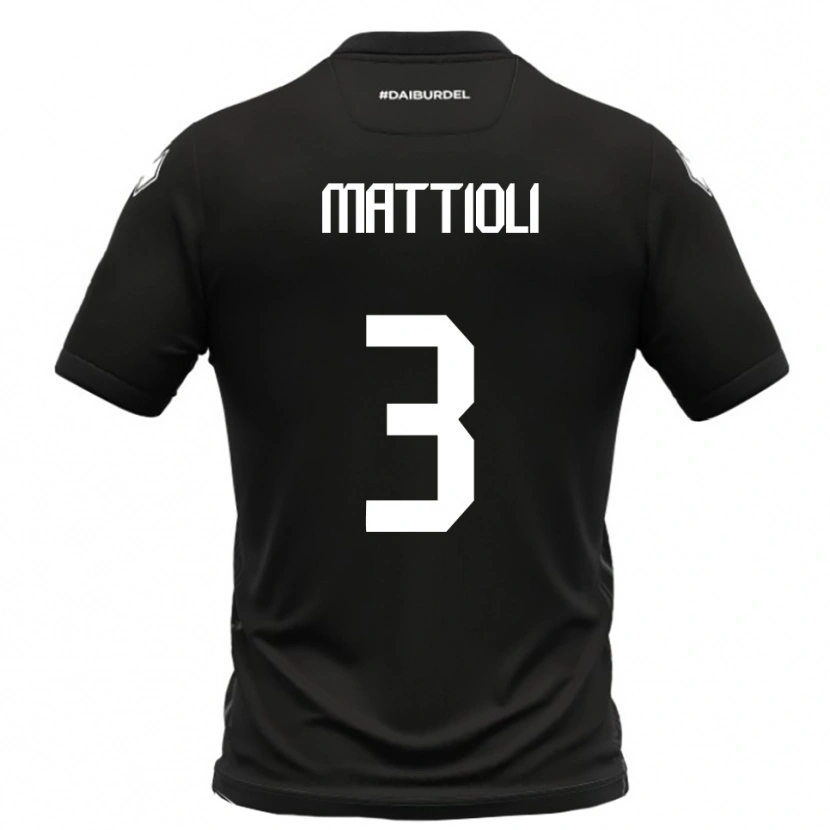 Danxen Kinderen Giovanni Mattioli #3 Zwart Wit Uitshirt Uittenue 2025/26 T-Shirt