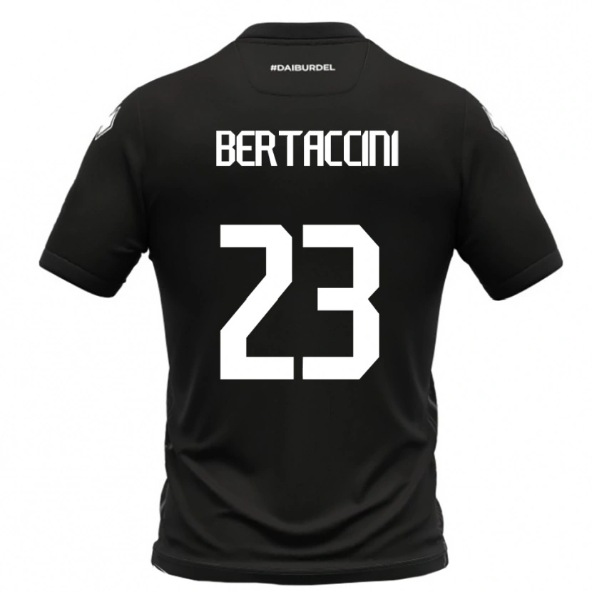 Danxen Kinderen Filippo Bertaccini #23 Zwart Wit Uitshirt Uittenue 2025/26 T-Shirt