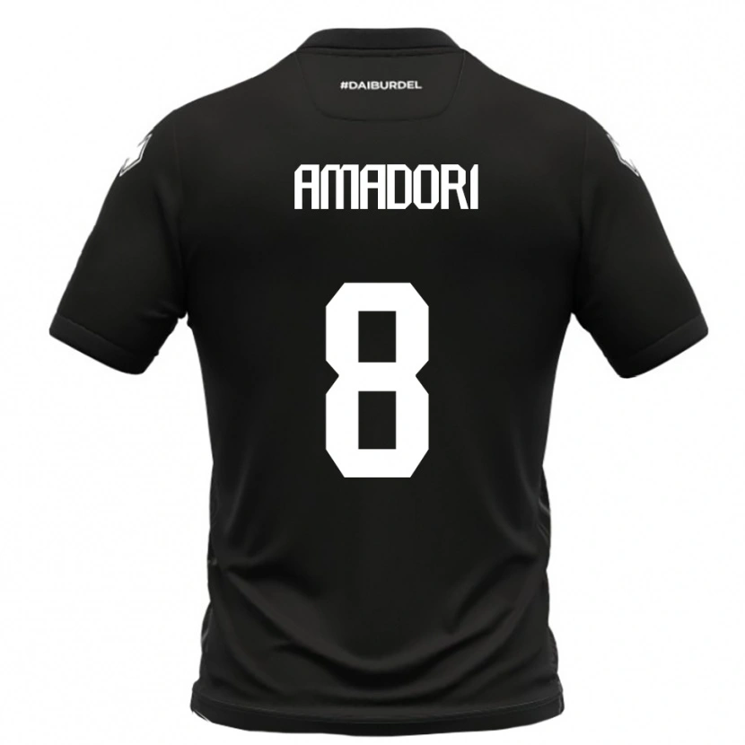 Danxen Kinderen Emilio Amadori #8 Zwart Wit Uitshirt Uittenue 2025/26 T-Shirt