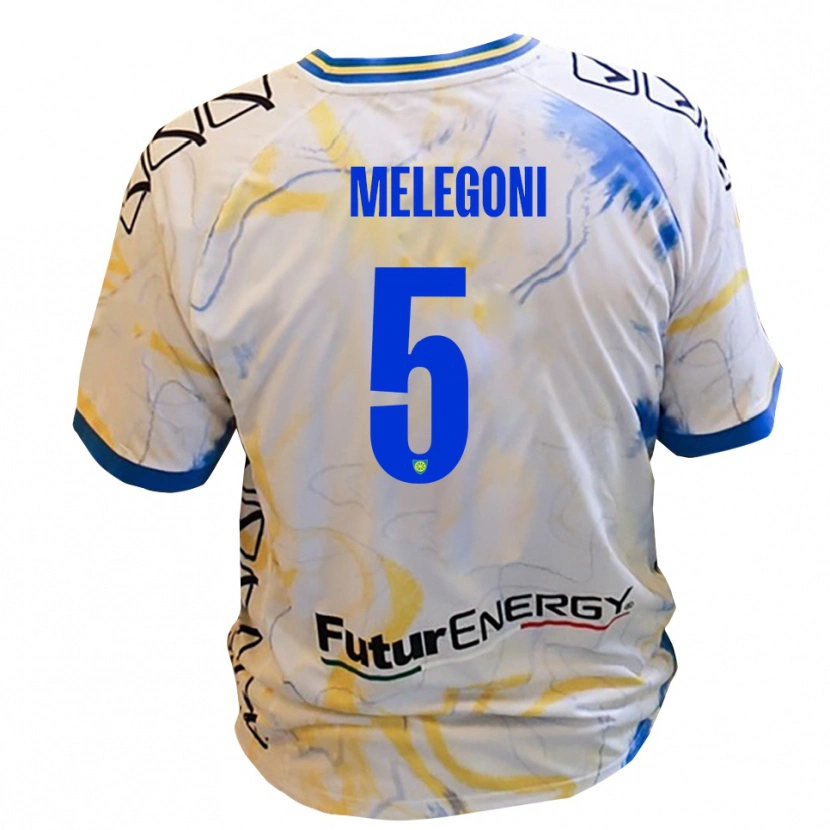 Danxen Kinderen Filippo Melegoni #5 Wit Geel Blauw Uitshirt Uittenue 2025/26 T-Shirt