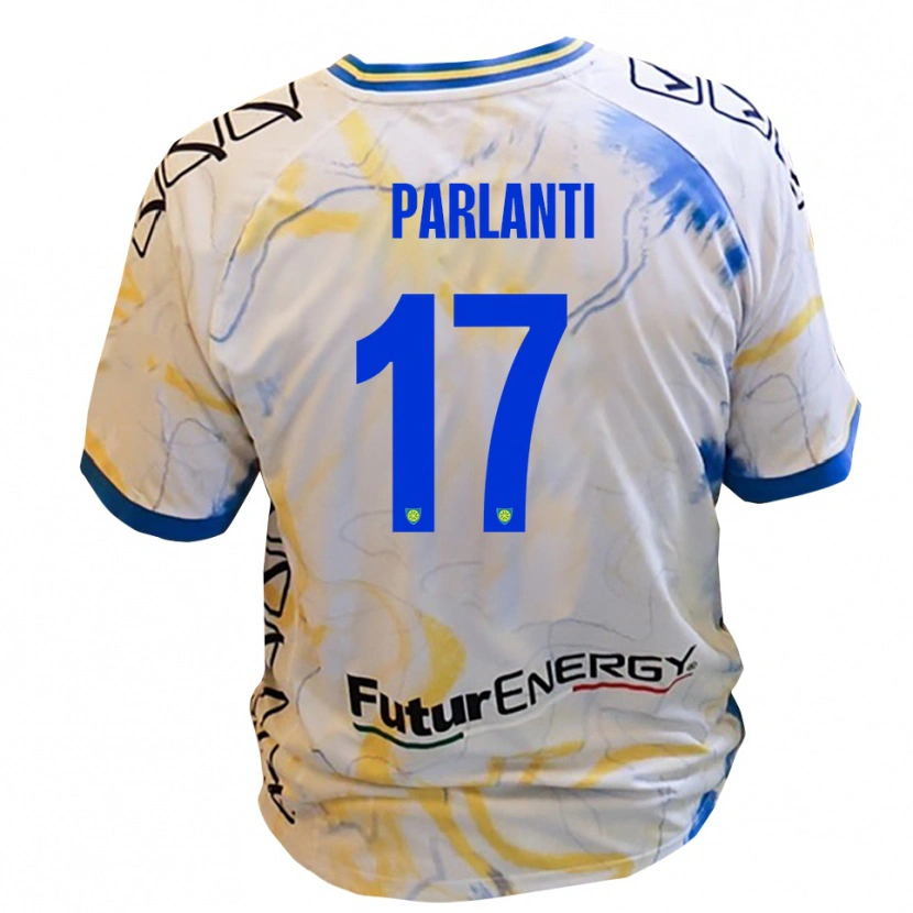 Danxen Kinderen Gabriele Parlanti #17 Wit Geel Blauw Uitshirt Uittenue 2025/26 T-Shirt